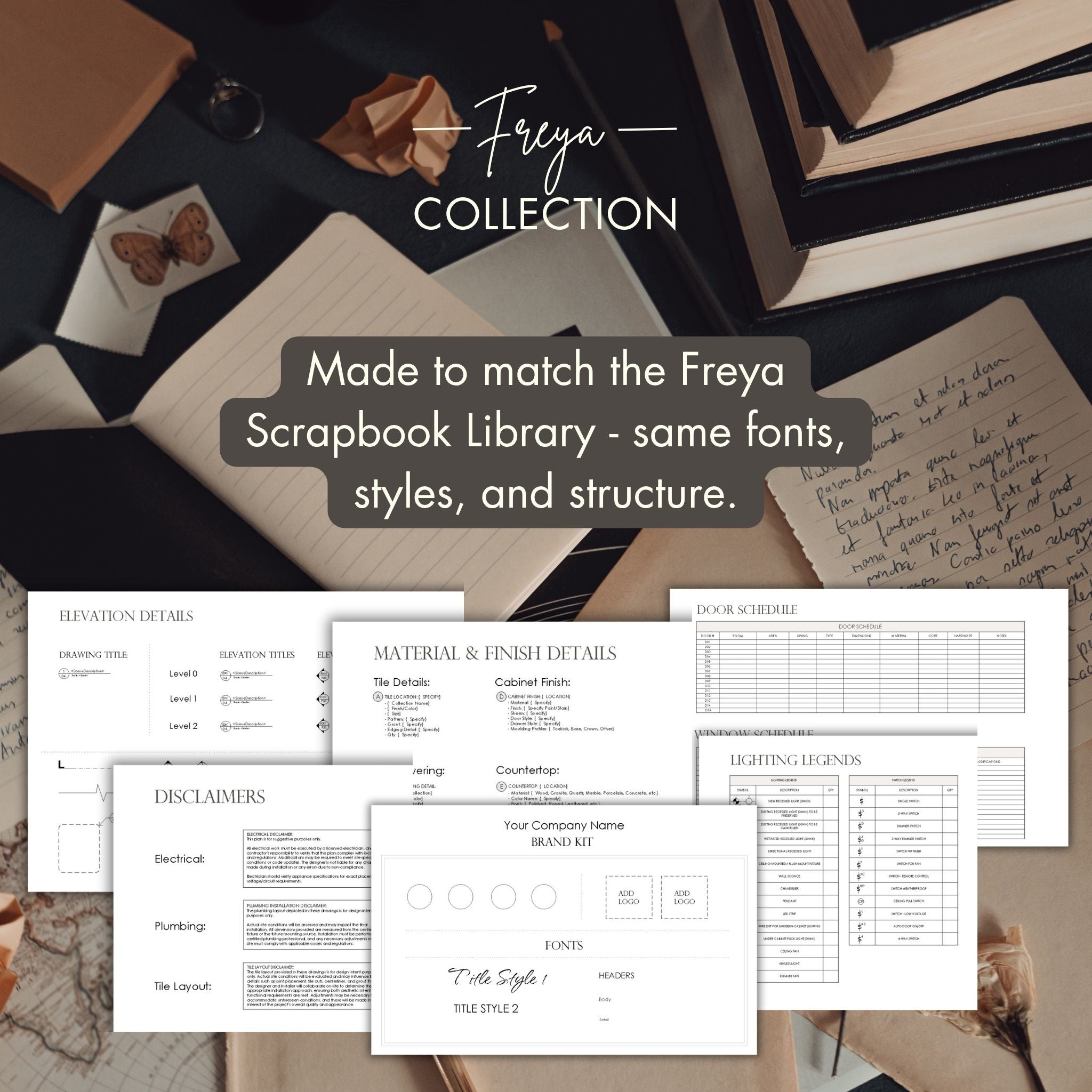 Matches the Freya Scrapbook Library