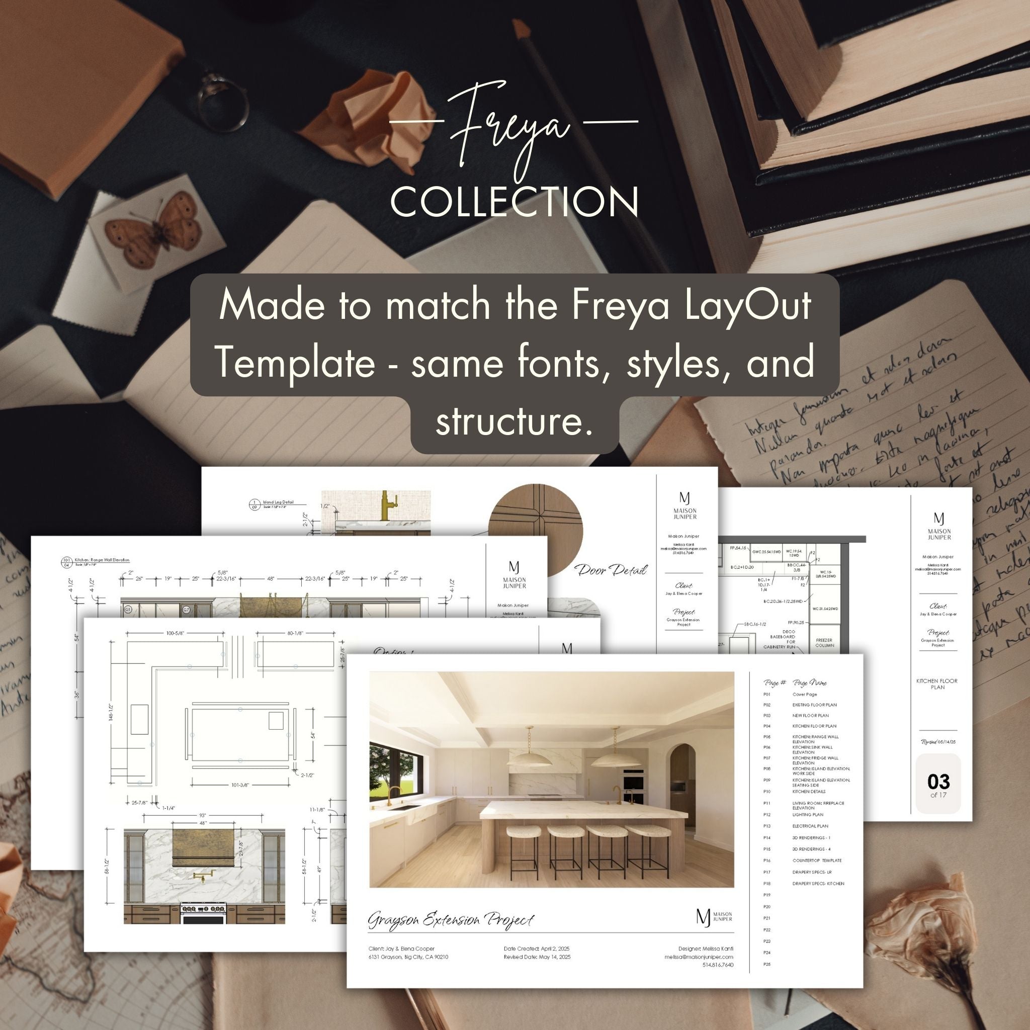 Matches with the Freya LayOut Template
