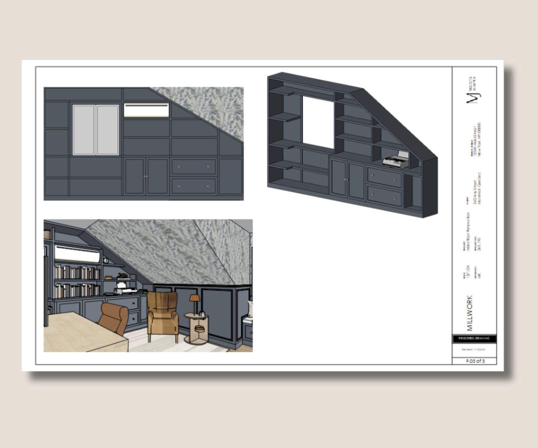 LayOut for SketchUp course - Blue Built-In Elevation And Renderings image