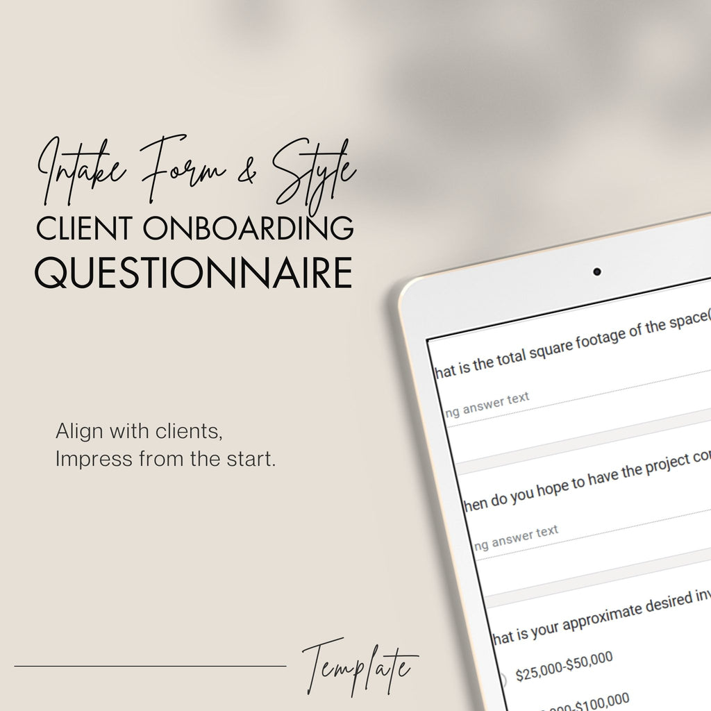Client Onboarding Questionnaire: Intake Form & Style Preferences