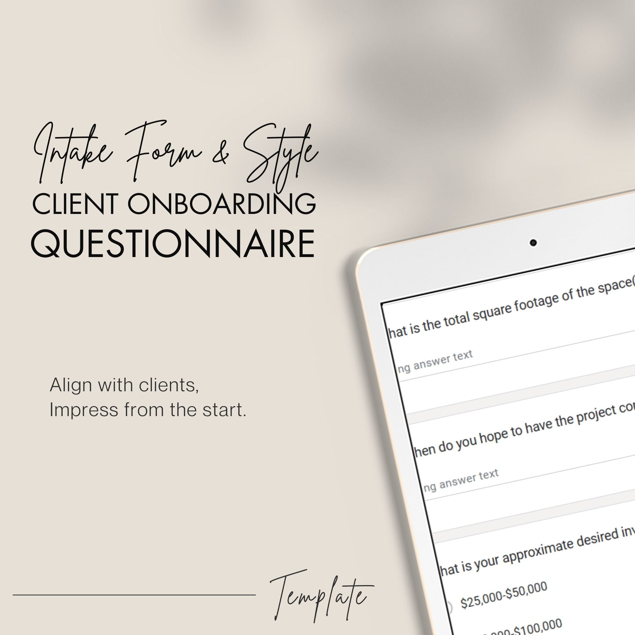 Intake Form & Style Client Onboarding Questionnaire - main image