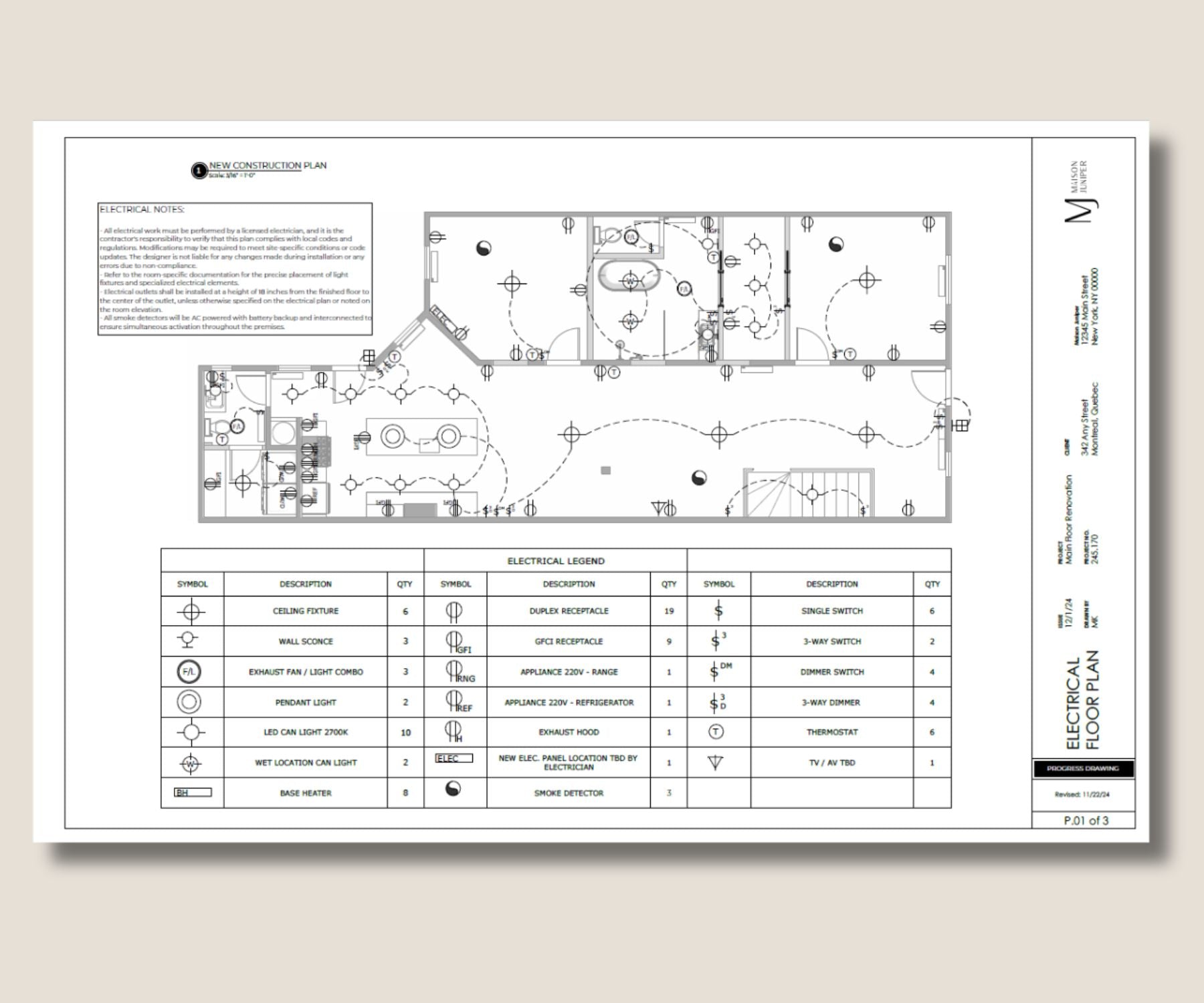 LayOut for SketchUp Course - Lighting & Electrical Plan for apartment