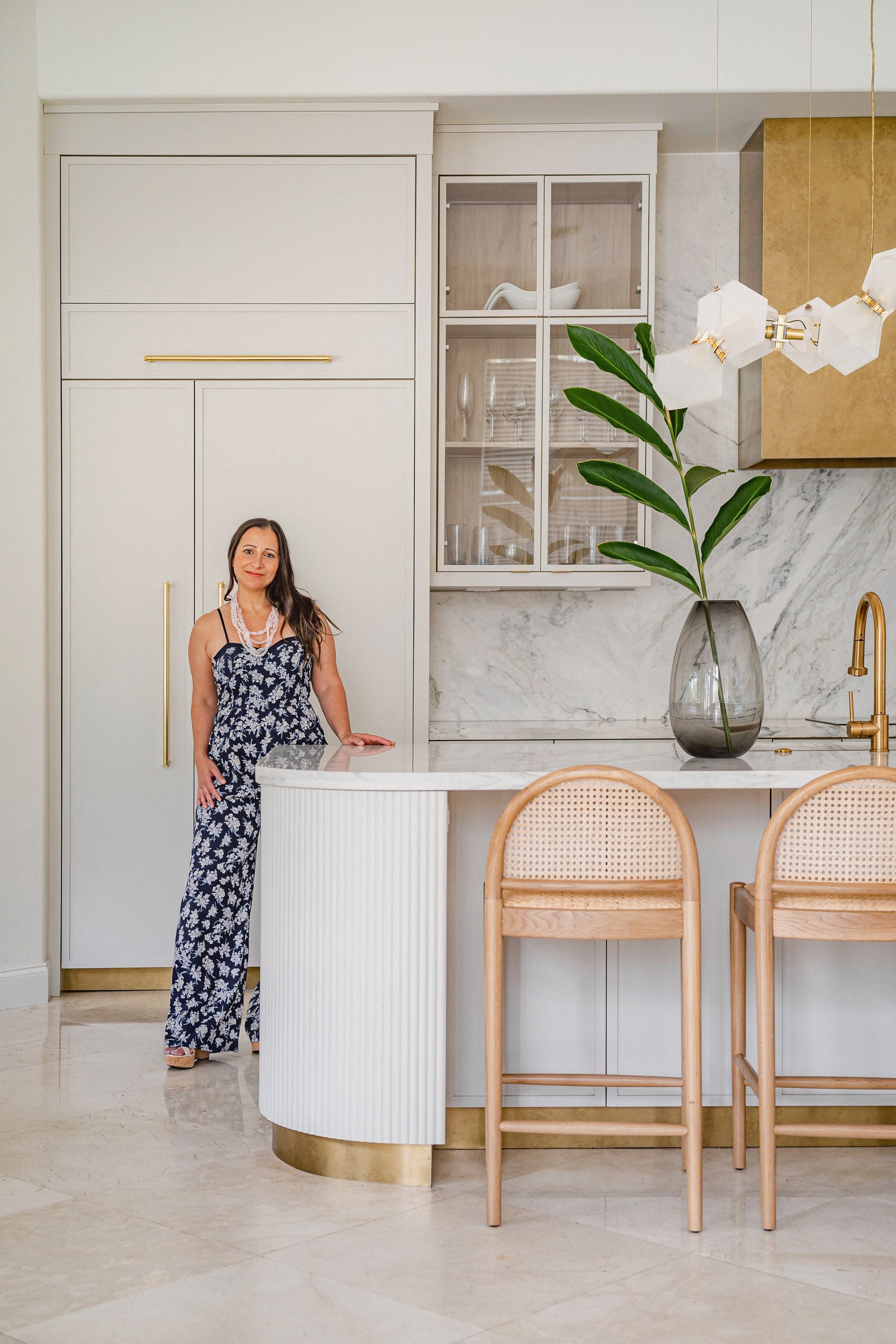 Photo of Melissa Kanfi, Interior Designer at Olive & Neon, Taken in renovated kitchen in Weston Florida for Provence project.