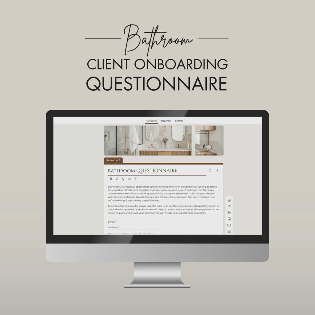 Video Walkthrough: Bathroom Client Onboarding Questionnaire for Interior Designers & Decorators