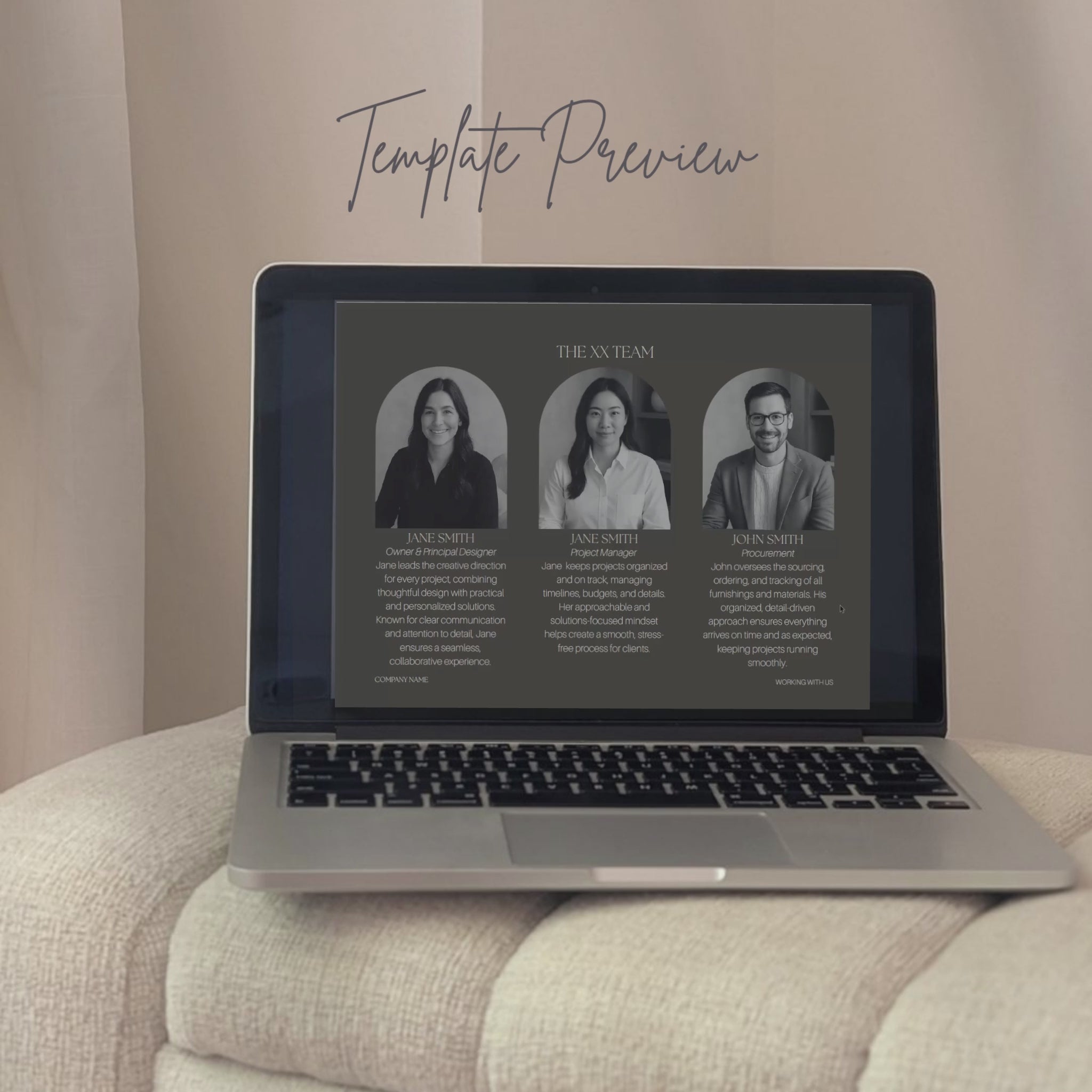 Video snippet of the pitch deck template.